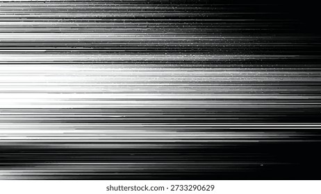 Glitchy horizontal lines in black and white gradient