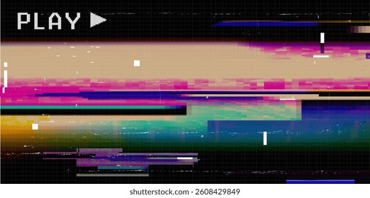 Glitchy VHS Playback Aesthetic Digital Art