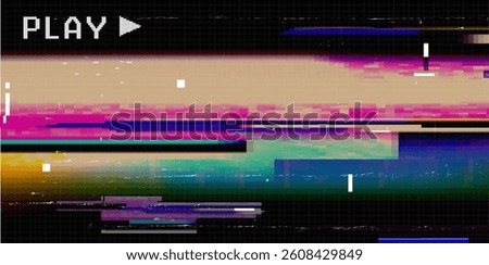 Glitchy VHS Playback Aesthetic Digital Art