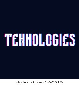 Glitsch text technology on dark blue background baners, poster, card, celebrity, design, graphic, background vector