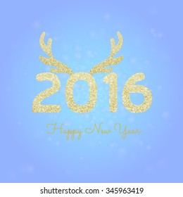 glitter 2016. new year card 