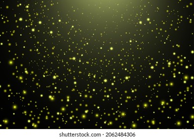 Glitter abstract background gold on black. Vector pattern.