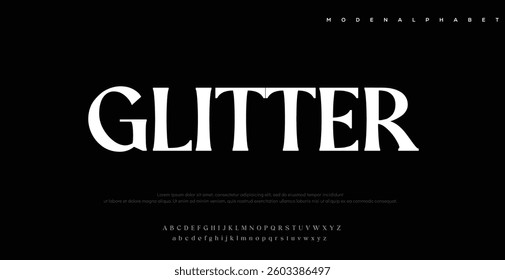 Glitter Abstract premium luxury elegant alphabet letters and numbers