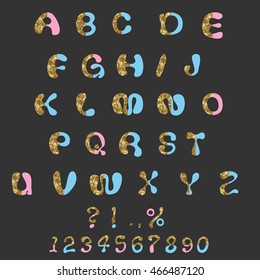 Glitter Alphabet Custom Characters Cute Font Comic Letters