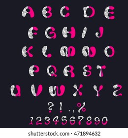Glitter Alphabet Custom Characters and Numbers Cute Font Comic Letters