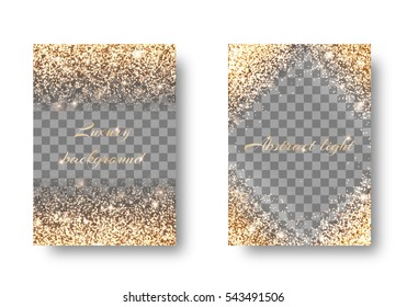 Glitter background for festive decoration. Set backs with golden light effects. Celebrating the New Year, 2017
