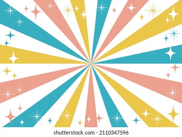 Glitter background material of radial concentrated lines (Retro color)