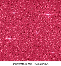 Glitter background. Pantone 2023 Viva Magenta color. Square backdrop with shiny glitter effect. Abstract vector illustration.