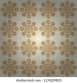 Glitter background. Vector luxury beige background with golden elements. Beige background. Golden seamless pattern.