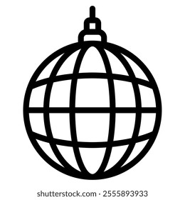 Glitter Ball New year icon illustration
