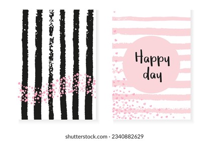 Glitter Banner. Decorative Wallpaper Set. Rose Premium Particle. Pink Glowing Cover. Stripe Retro Card. Holiday Starburst. Golden Gatsby Art. Pink Glitter Banner