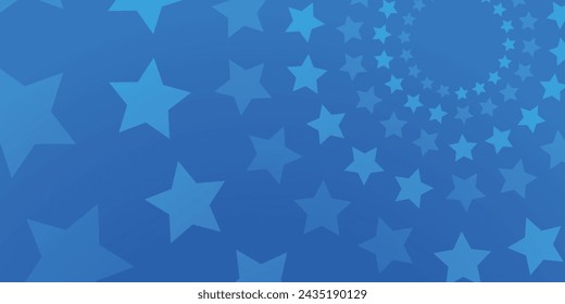 Glitter blur blue background with lights and stars