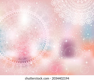 Glitter and blur lace background