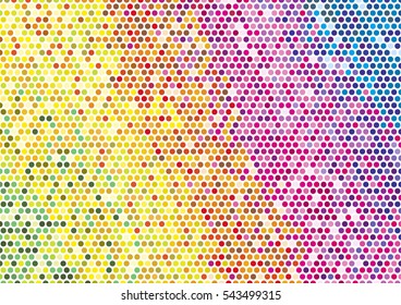 Glitter bright rainbow dot on white background.