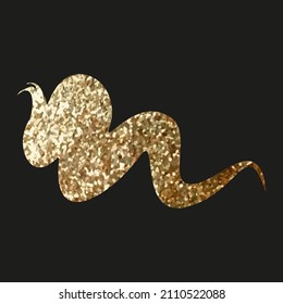 Icono de pincel brillante. Elemento texturizado. Golpe de pintura dorado para tu diseño aislado en el fondo negro. 