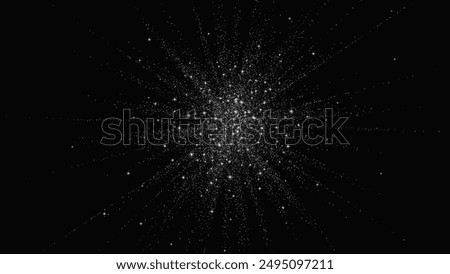 Glitter burst with silver texture. Vector background
