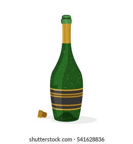 Glitter champagne card with space for text. Vector illustration