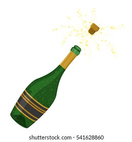 Glitter champagne card with space for text. Vector illustration