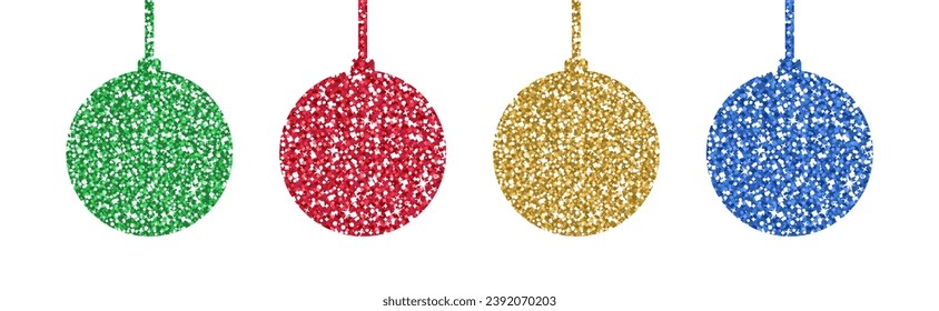 Glitter Christmas balls vector illustration.