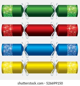 Glitter Christmas crackers in vector format.