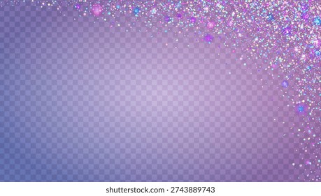 Glitter Confetti Background. Iridescent Shiny Sparkles For Carnaval And Party. Bright Luster And Flare In A Decorative Metal Overlay. Hologram Brilliant Light.  Neon Glitter Confetti