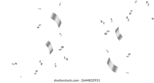 Glitter Confetti and Snow Border Effect with Silver Dust Explosion on Grey Transparent Background. Silver Dust Confetti Burst and Snowfall Overlay with Glitter Frame on Grey Vector