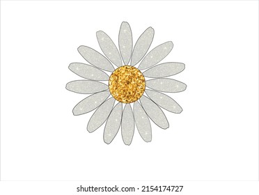 glitter daisy flower vector daisies positive quote flower design margarita mariposa stationery,mug,t shirt,phone case fashion slogan style spring summer sticker and etc 