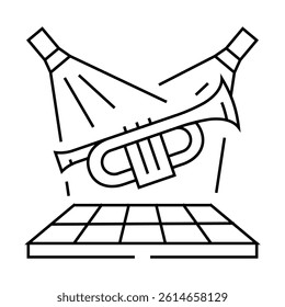 glitter disco party line icon vector. glitter disco party sign. isolated contour symbol black illustration