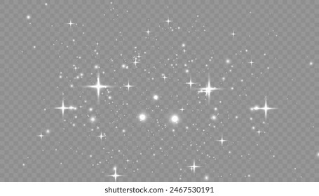 Glitter dust bokeh glow background, bright Christmas dust light, background with bokeh light effect, white shimmer glow with bokeh and glitter light. Vector