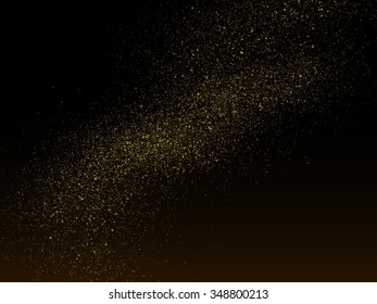 Glitter Dust. Vector Gold Glitter Texture On A Black Background.
