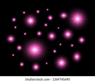 Glitter effect with black isolated background.