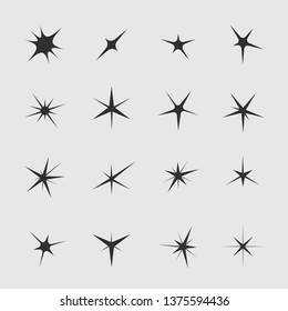 Glitter effect icon set. Star icons, Vector illustration