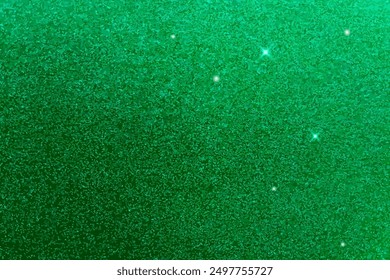 Glitter emerald background. Shiny green texture for party invitation, packaging, Christmas, New Year and birthday cards. Abstract  vector pattern