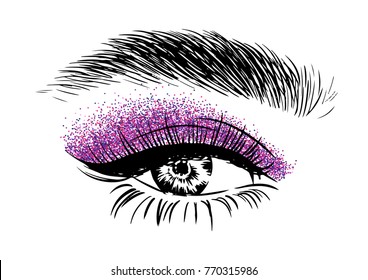 Glitter eye makeup for party