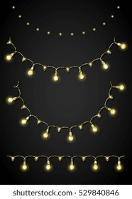 Glitter festoon and garland. Vector elements for party design in glamour style