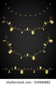 Glitter festoon and garland. Vector elements for party design in glamour style