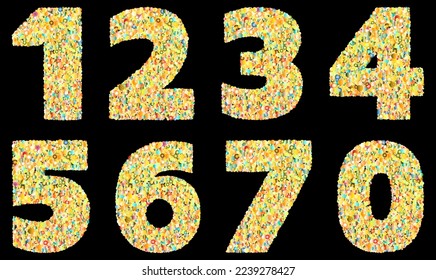 glitter font on black background