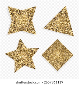 Glitzer geometrische Formen Vektor Hintergrund Satz, Stern, Dreieck, Quadrat, Romb