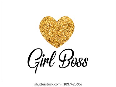 glitter girl boss vector design