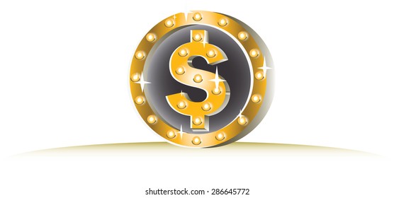 glitter glowing "Coin" vector