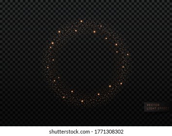 Glitter gold background with dazzling lights. Sequins pattern on a transparent backdrop.