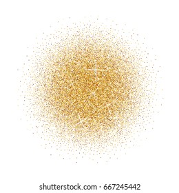 Glitter gold background. Shiny gold sparkles with bright lights. Golden sand