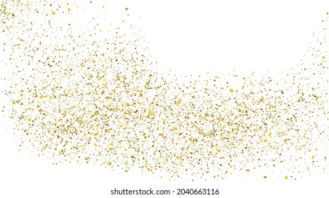 Glitter gold background sparkle dust vector confetti explosion. Golden glitter dust pattern
