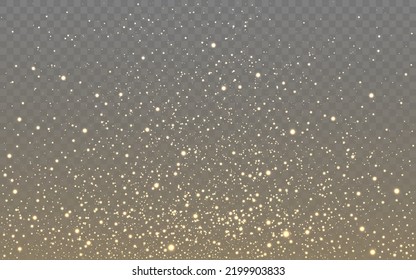 Glitter gold effect. Luxury particles for poster, greeting card or website. Bright shining sparks. Flying gold dust. Rich shimmer elements. Christmas backdrop template. Vector illustration.