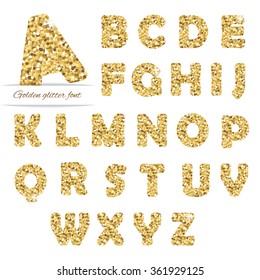 Glitter gold font.