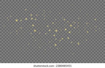 Glitter gold particles background effect for luxury greeting card. Sparkling texture. Star dust sparks in explosion on background.