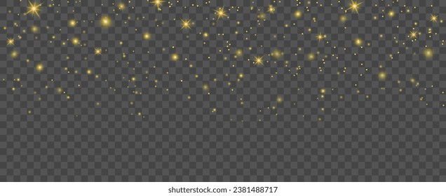 Glitter gold particles background effect for luxury greeting card. Christmas glowing light bokeh background texture.
