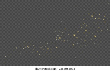 Glitter gold particles background effect for luxury greeting card. Christmas glowing light bokeh background texture.