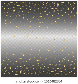 glitter gold particles confetti background effect. luxury Sparkling texture. Star dust sparks in explosion on transparent background. Celebration background of falling . vector illustration