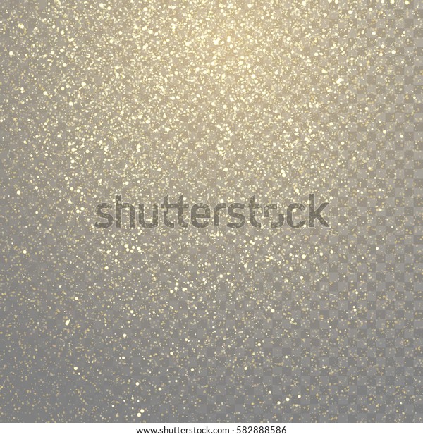 Glitter gold particles light shine effect on\
transparent vector\
background